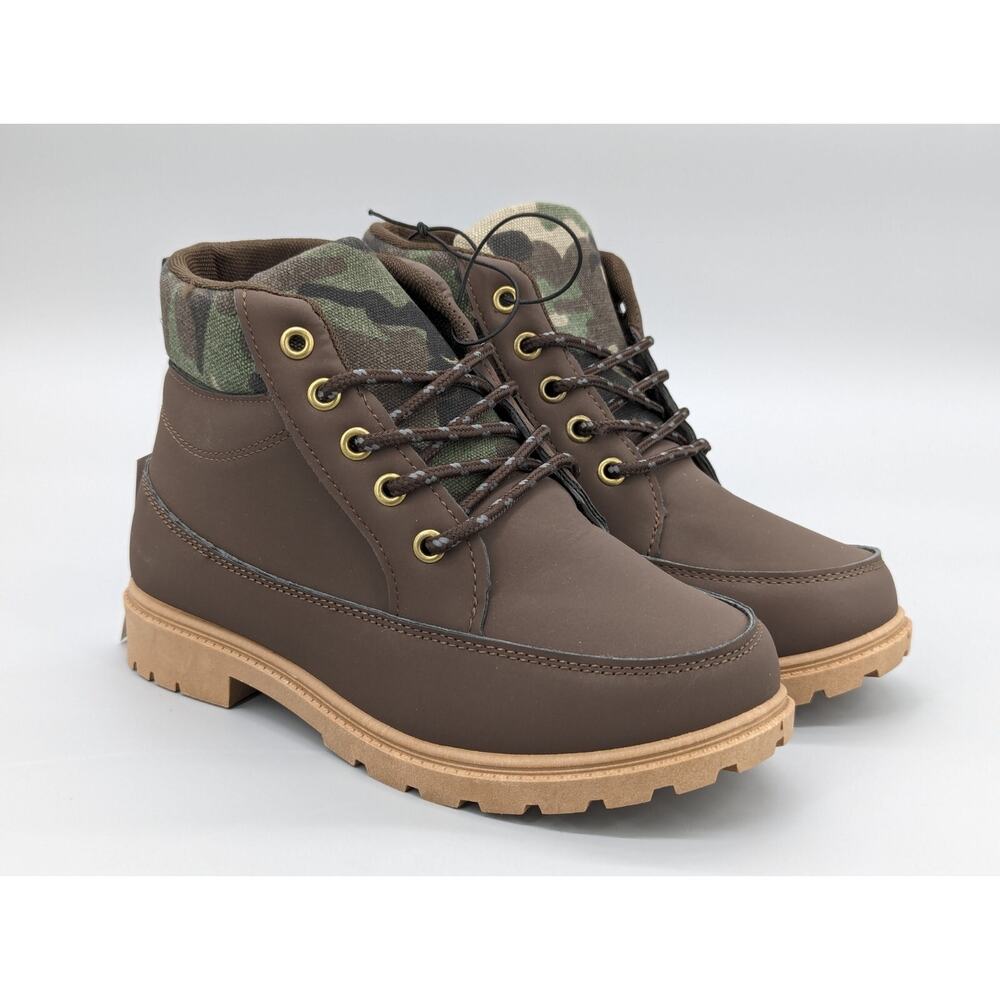 Portland Boot Co Big Kids Hiking Outdoor Dress Boots Camo Brown Size 2